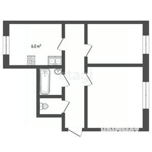 3-к квартира, вторичка, 62м2, 1/12 этаж