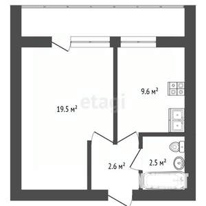 1-к квартира, вторичка, 34м2, 2/16 этаж