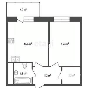 1-к квартира, вторичка, 41м2, 11/25 этаж