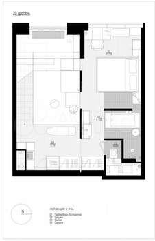 2-к квартира, вторичка, 66м2, 25/27 этаж