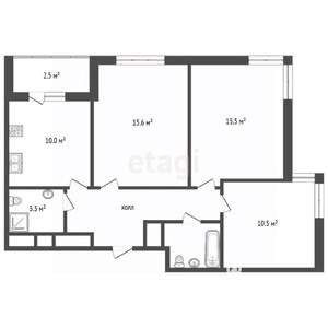 3-к квартира, вторичка, 73м2, 21/25 этаж