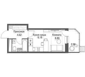 Студия квартира, вторичка, 25м2, 9/22 этаж