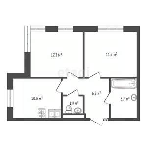 2-к квартира, вторичка, 52м2, 4/24 этаж
