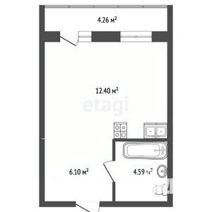Студия квартира, вторичка, 24м2, 11/25 этаж