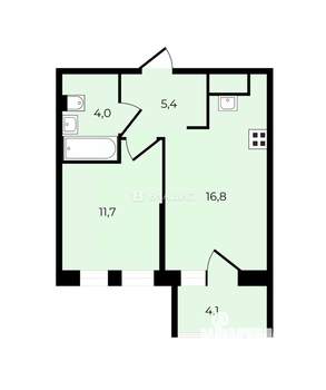 1-к квартира, вторичка, 39м2, 5/19 этаж