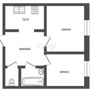 2-к квартира, вторичка, 40м2, 16/17 этаж