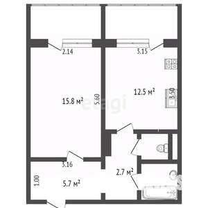 1-к квартира, вторичка, 42м2, 13/17 этаж