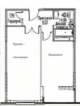 1-к квартира, вторичка, 50м2, 6/20 этаж