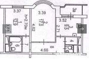 2-к квартира, вторичка, 56м2, 19/22 этаж