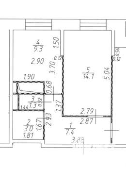 2-к квартира, вторичка, 52м2, 14/25 этаж
