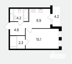 1-к квартира, вторичка, 36м2, 10/15 этаж