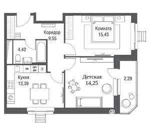 2-к квартира, вторичка, 59м2, 14/22 этаж
