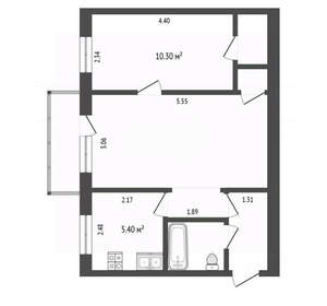 2-к квартира, вторичка, 43м2, 5/5 этаж