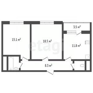 2-к квартира, вторичка, 70м2, 2/25 этаж