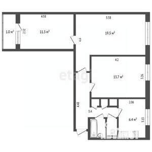 3-к квартира, вторичка, 64м2, 2/12 этаж