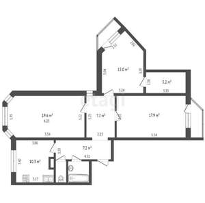 3-к квартира, вторичка, 86м2, 13/23 этаж
