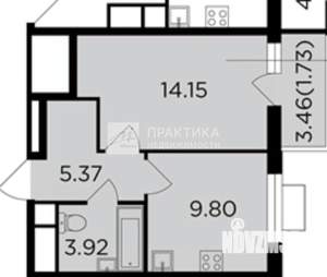 1-к квартира, вторичка, 35м2, 16/25 этаж