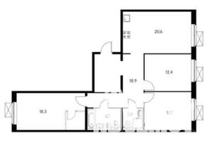 3-к квартира, вторичка, 89м2, 13/15 этаж