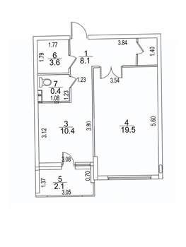1-к квартира, вторичка, 42м2, 7/17 этаж