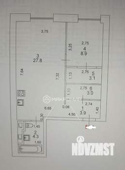 2-к квартира, вторичка, 51м2, 12/24 этаж