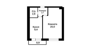 1-к квартира, вторичка, 36м2, 4/12 этаж