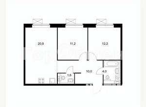 3-к квартира, вторичка, 59м2, 8/25 этаж
