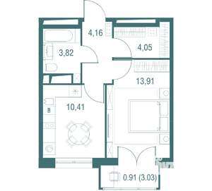 1-к квартира, вторичка, 37м2, 11/24 этаж