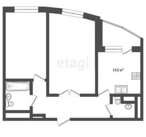 2-к квартира, вторичка, 66м2, 12/22 этаж