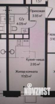 Студия квартира, сданный дом, 23м2, 16/17 этаж