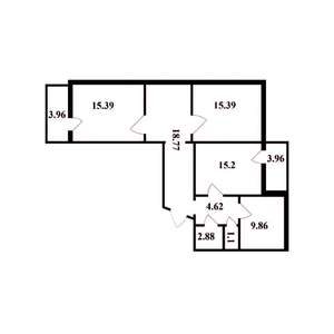3-к квартира, вторичка, 82м2, 8/17 этаж