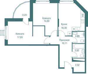 2-к квартира, вторичка, 70м2, 8/24 этаж