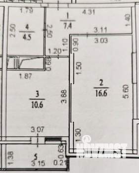1-к квартира, вторичка, 39м2, 3/25 этаж