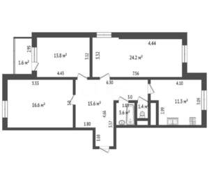 3-к квартира, вторичка, 90м2, 25/25 этаж