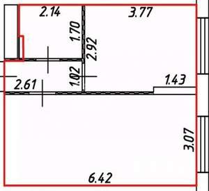 1-к квартира, вторичка, 37м2, 1/25 этаж