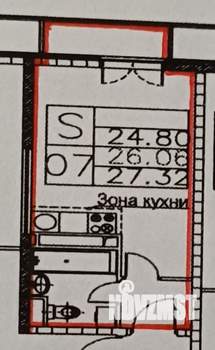 Студия квартира, вторичка, 27м2, 1/22 этаж