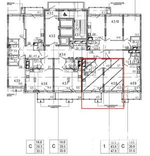 1-к квартира, вторичка, 48м2, 3/25 этаж