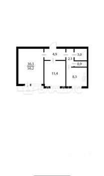 2-к квартира, вторичка, 51м2, 6/17 этаж