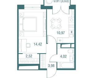 1-к квартира, вторичка, 37м2, 15/24 этаж