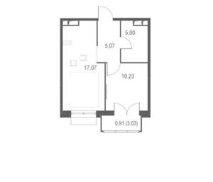 1-к квартира, вторичка, 38м2, 11/24 этаж