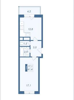 1-к квартира, вторичка, 40м2, 10/25 этаж