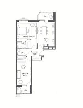 2-к квартира, вторичка, 83м2, 17/26 этаж