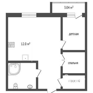 2-к квартира, вторичка, 55м2, 6/18 этаж