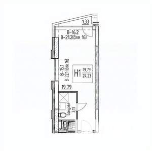 Студия квартира, вторичка, 24м2, 3/16 этаж