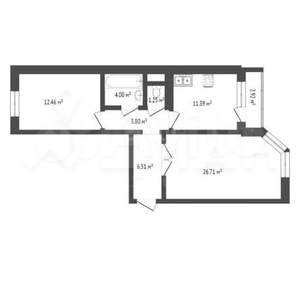 2-к квартира, вторичка, 67м2, 14/17 этаж