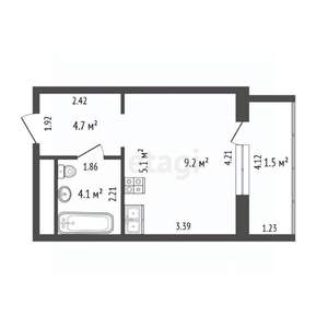 Студия квартира, сданный дом, 23м2, 14/25 этаж
