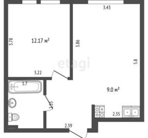 1-к квартира, вторичка, 40м2, 6/15 этаж