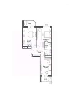 3-к квартира, сданный дом, 87м2, 11/20 этаж