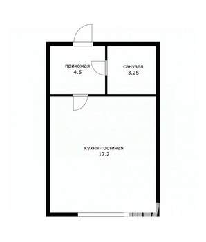 Студия квартира, вторичка, 24м2, 22/23 этаж