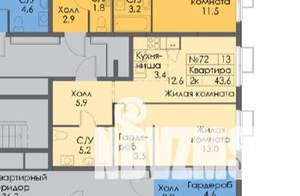 1-к квартира, вторичка, 42м2, 6/25 этаж