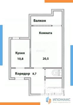 1-к квартира, вторичка, 43м2, 5/12 этаж